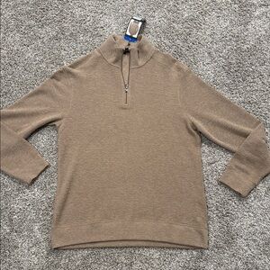 NWT! Banana Republic Men's Zip-Neck Sweater in Tan - size large